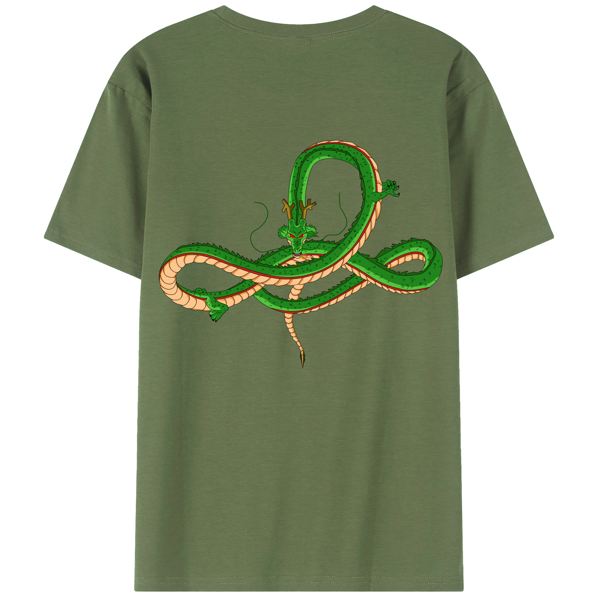 （画像用） ドラゴンボール 神龍 シェンロン DRAGON BALL Shenron 綿100％ メンズ半袖Tシャツ（バックプリント） 通気性